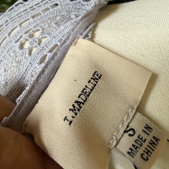 I MADELINE long sleeve small crocheted top bell sleeves NWT baby blue - Picture 8 of 12